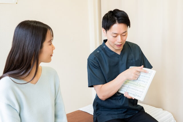 説明する院長